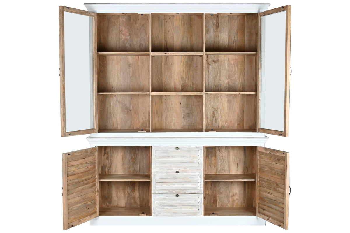 MANGO WOOD SHOWCASE IN WHITE COLOR 180cm