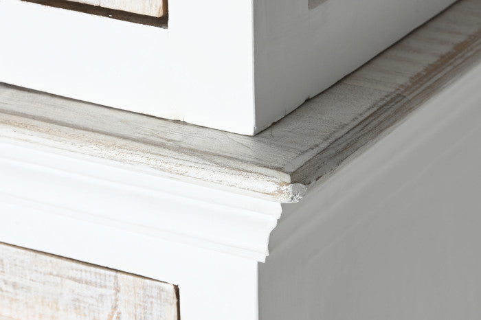 MANGO WOOD SHOWCASE IN WHITE COLOR 180cm
