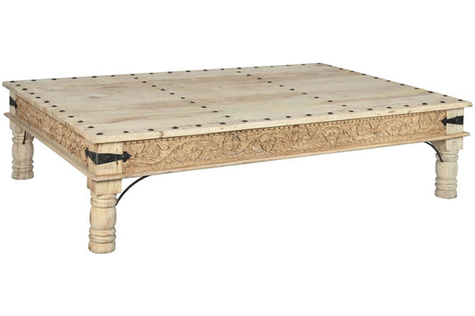 COFFEE TABLE CARVED WOOD*180