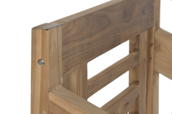 TEAK WOOD ARMCHAIR WITH CUSHION