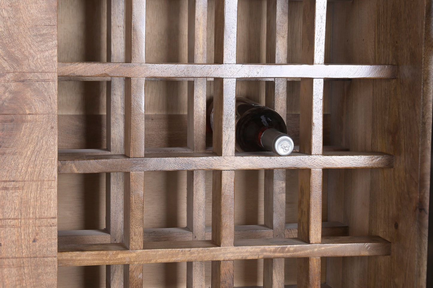 BOTTLE RACK FROM MANGO WOOD AND METAL
