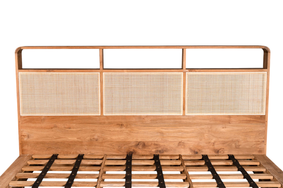 BED FROM TEAK WOOD&RATTAN 180cm