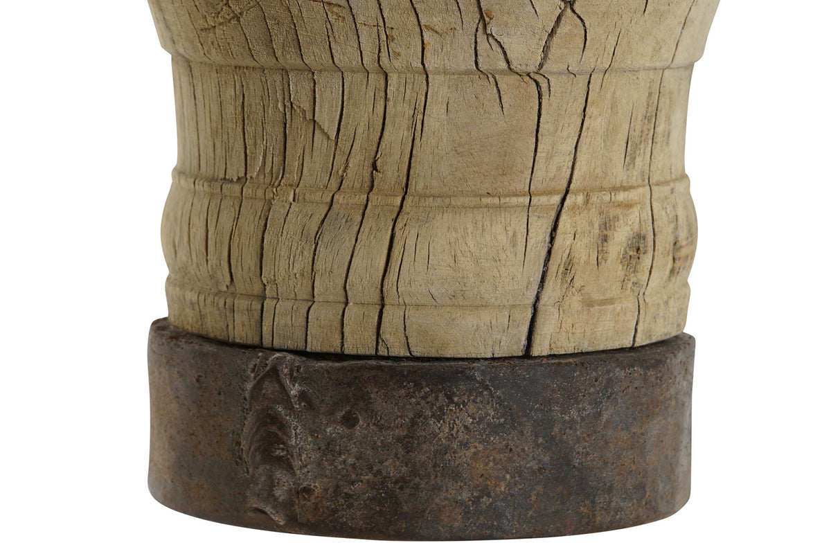 ANTIQUE TEAK WOOD CANDAL HOLDER 30cm