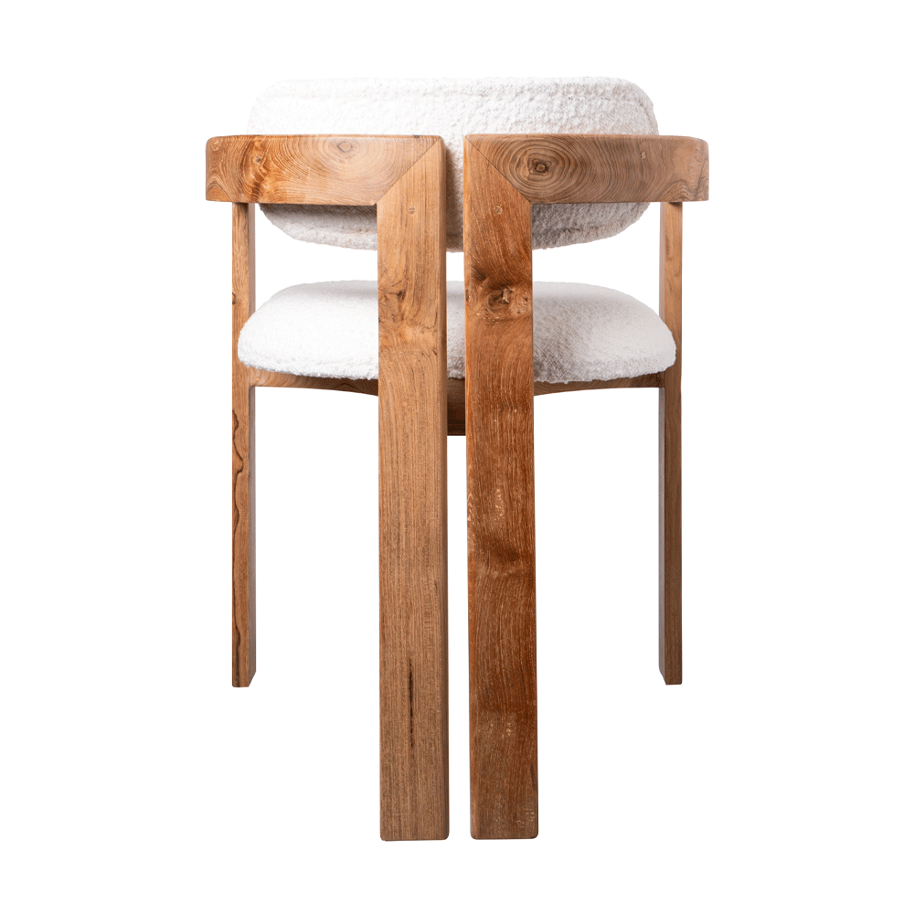 Бял стол от тиково дърво с букле