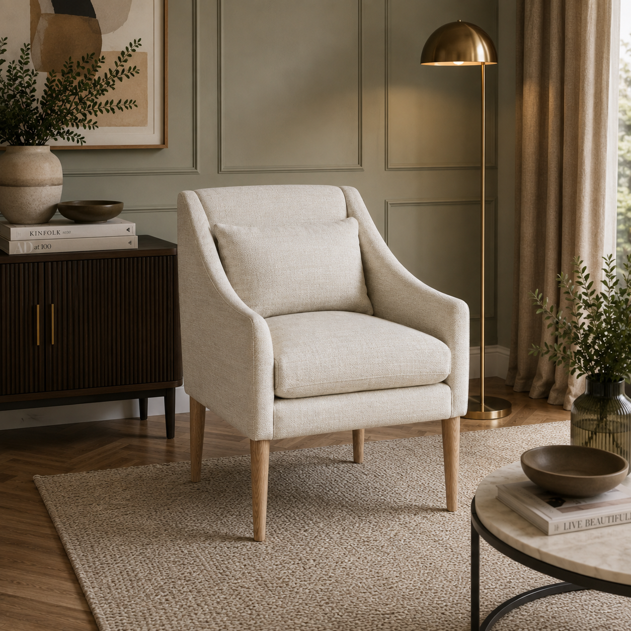 DECAPE WHITE ARMCHAIR