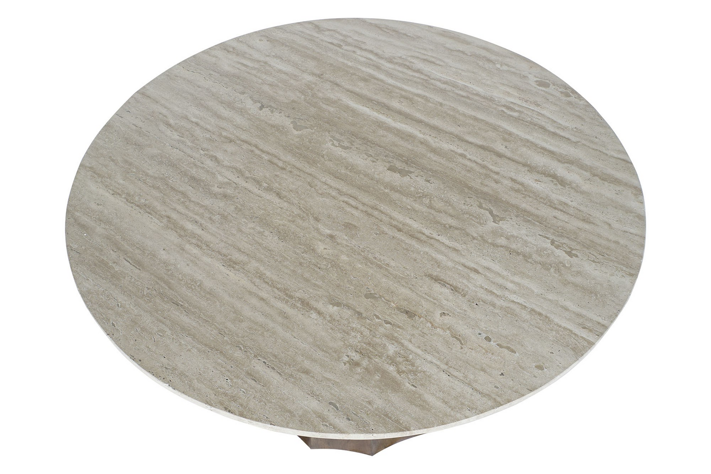 ROUND MANGO TABLE WITH TRAVERTINE TOP 120 cm