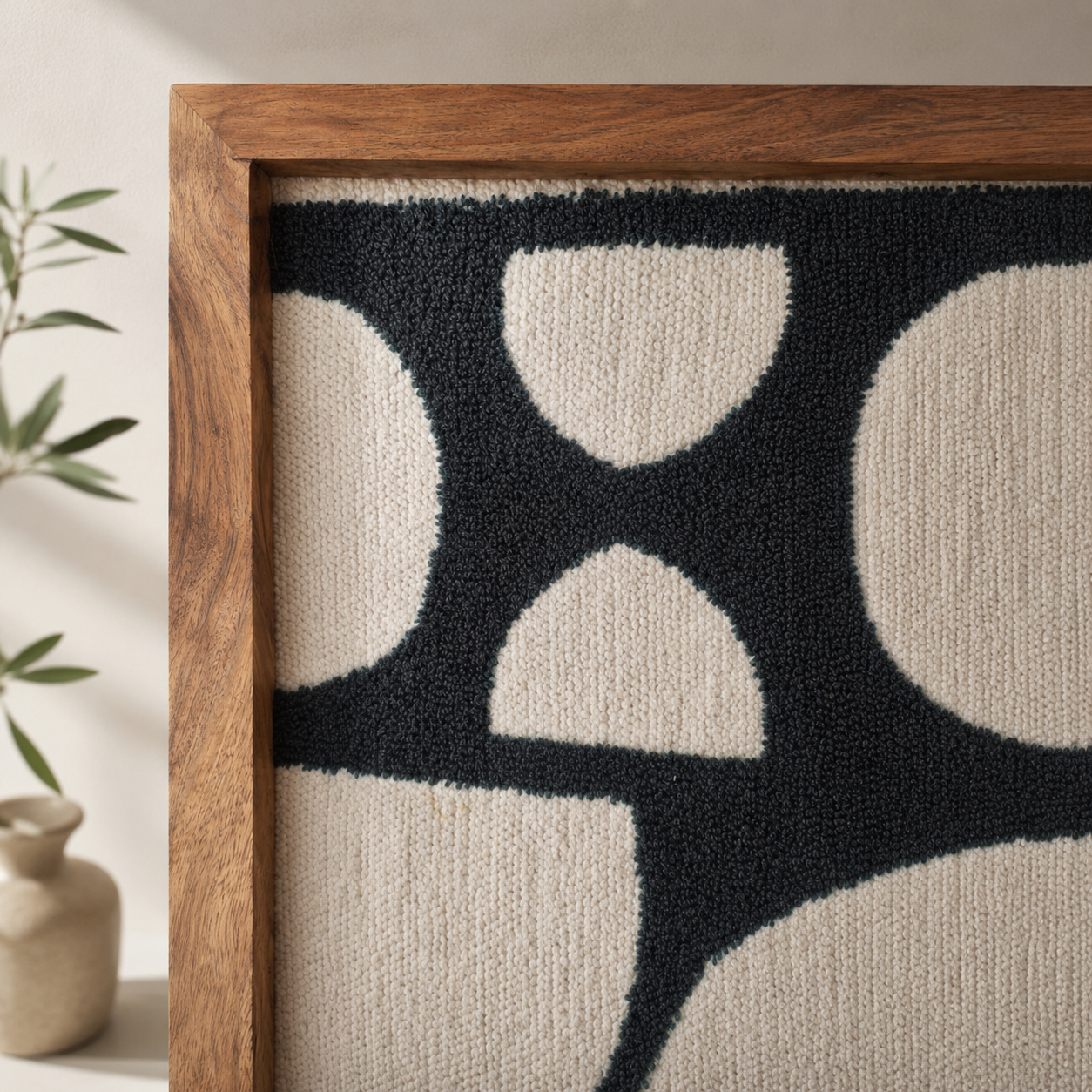 Canvas with Acacia Frame and Cotton