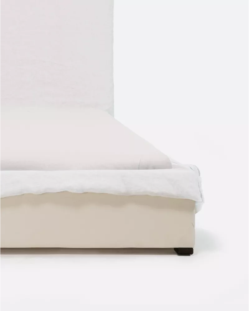 SINGLE LINEN BED IN WHITE