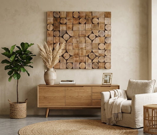 3D DECORATIVE MANGO SOLID WOOD PANEL 90cm