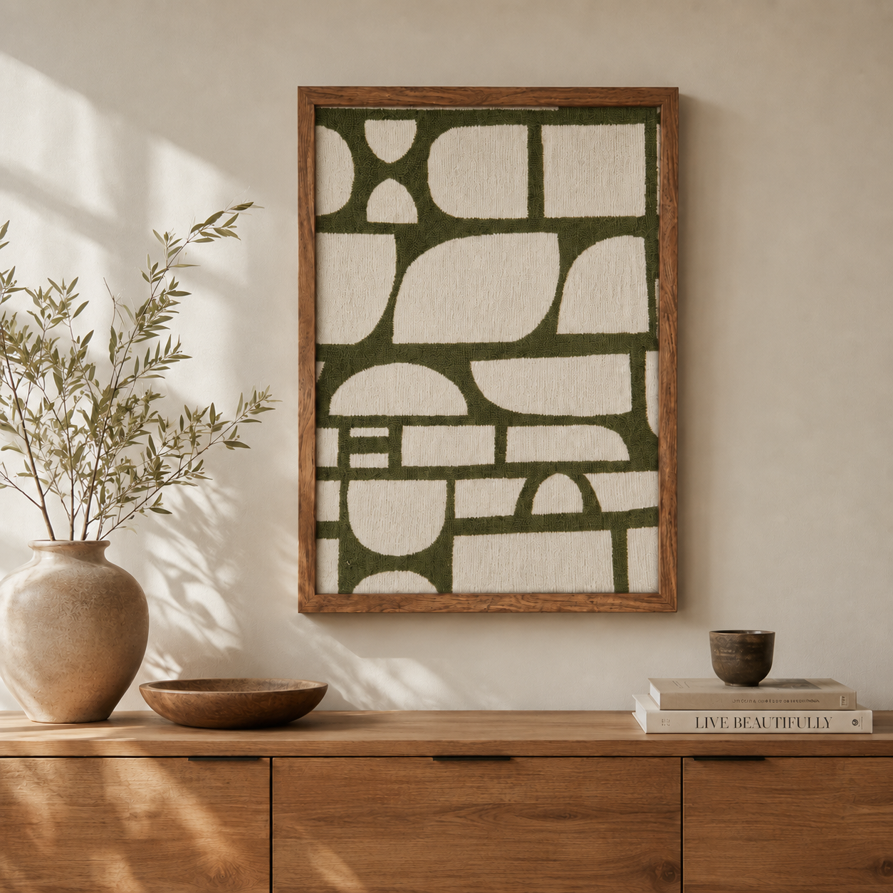 Canvas with Acacia Frame and Cotton