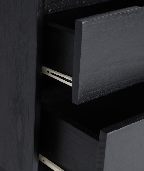 Нощно шкафче DEMMIN от черно дърво
