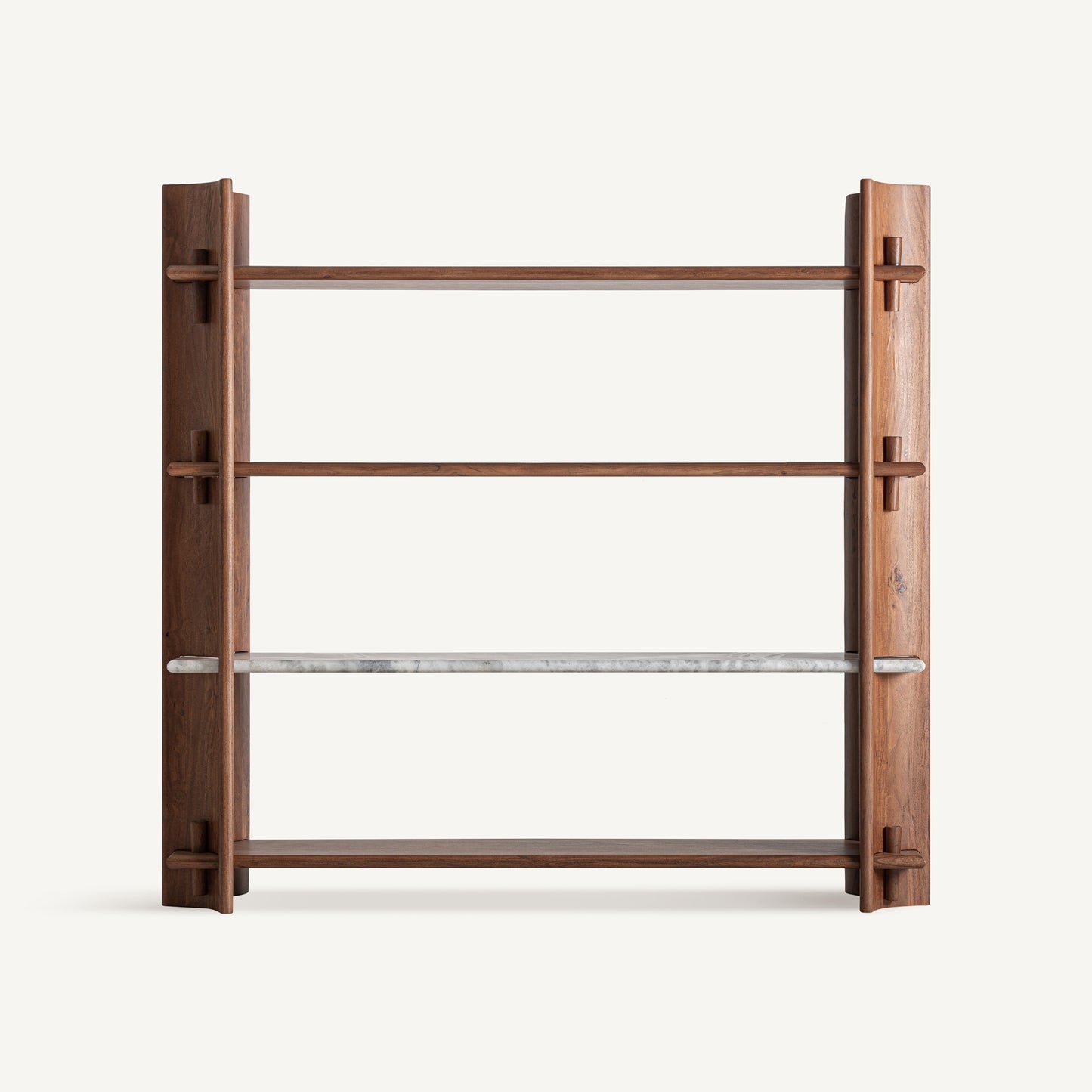 BOOKCASE WITH WOOD AND MARBLE