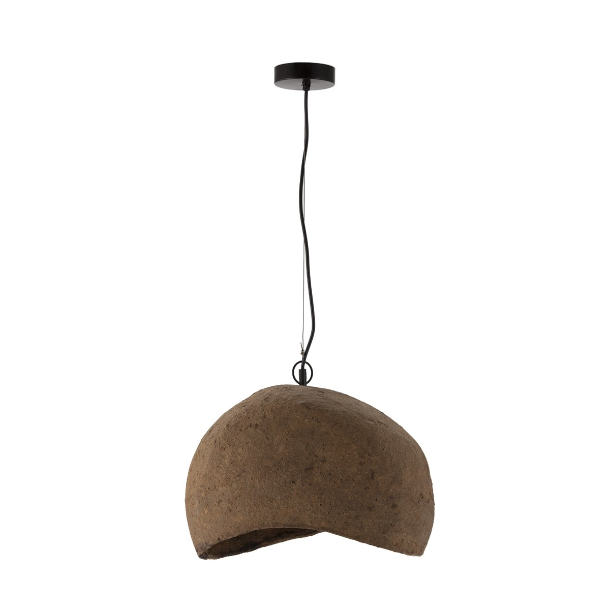 LAMP FROM PAPIER MASHE IN BROWN COLOR