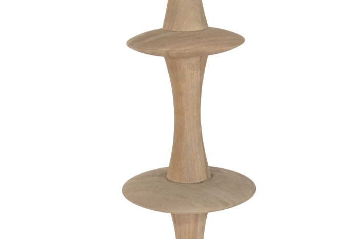 ПОДОВА ЛАМПА ОТ СКУЛПТУРНО МАНГОВО ДЪРВО И ЛЕН