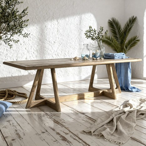 МАСА ЗА ХРАНЕНЕ ОТ РЕЦИКЛИРАНО ТИКОВО ДЪРВО 240 см