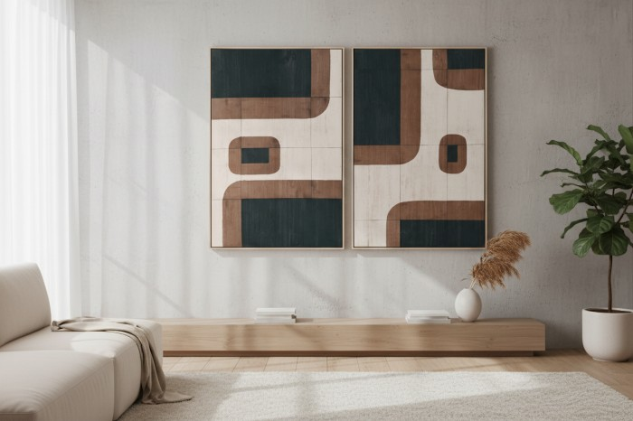Set of 2 Abstract Paintings