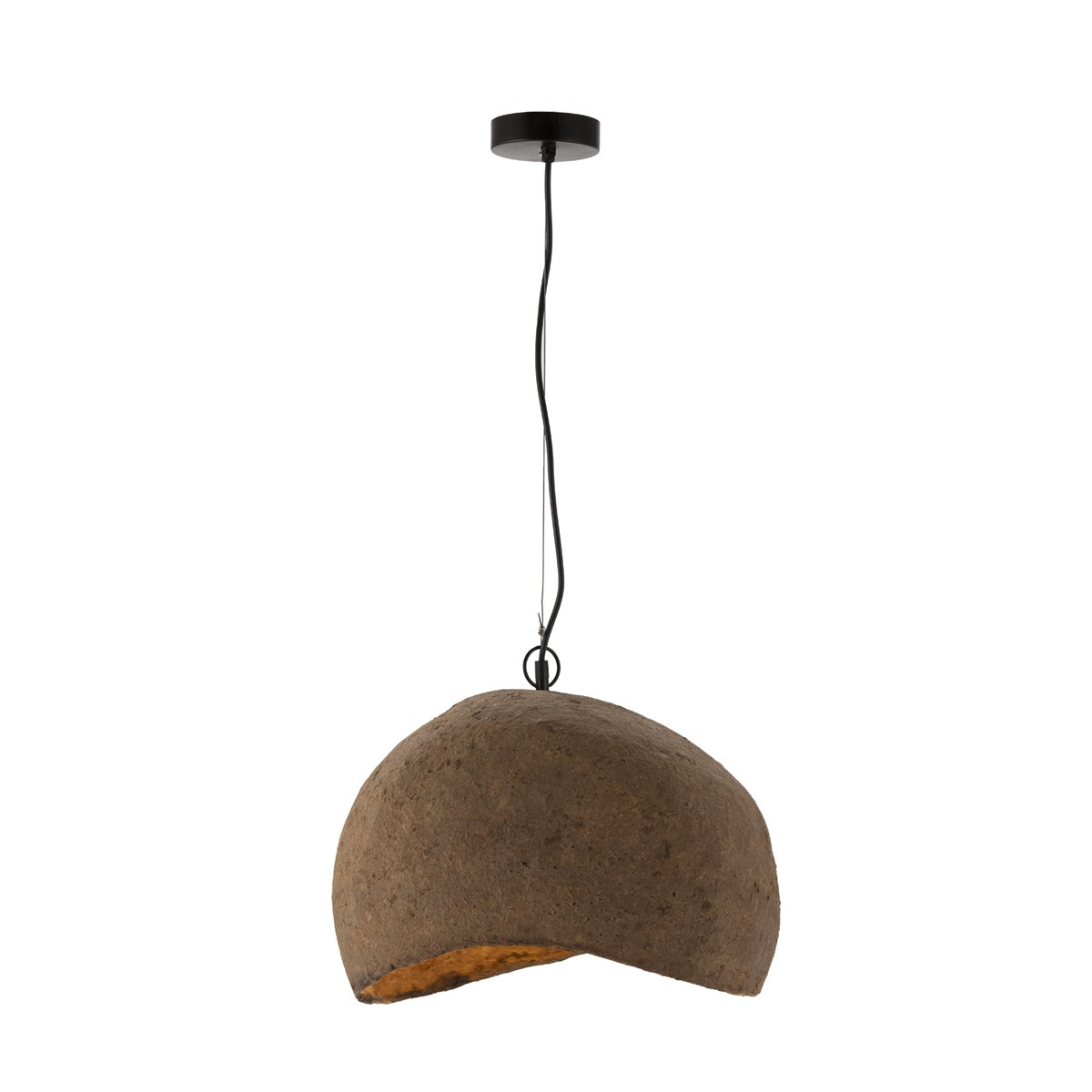 LAMP FROM PAPIER MASHE IN BROWN COLOR