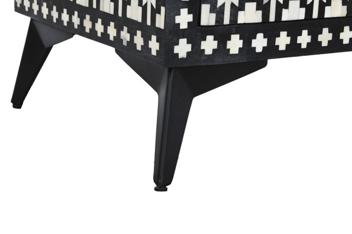 MONOCHROME MOSAIC BONE 3-DRAWER DRESSER