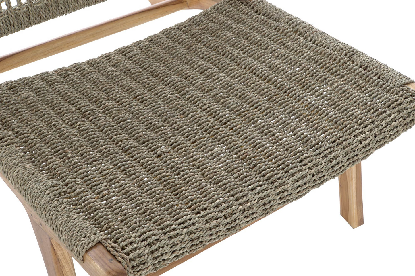 OUTDOOR ARMCHAIR FROM TEAK WOOD AND RATTAN