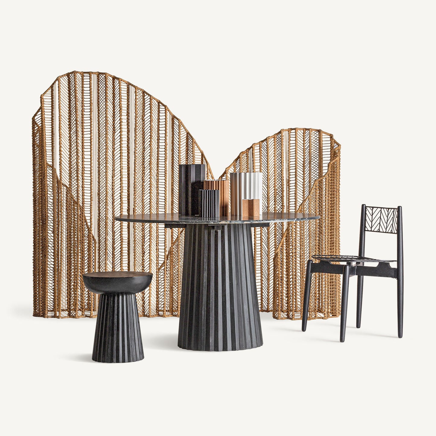 PLISSÉ WOOD SIDE TABLE