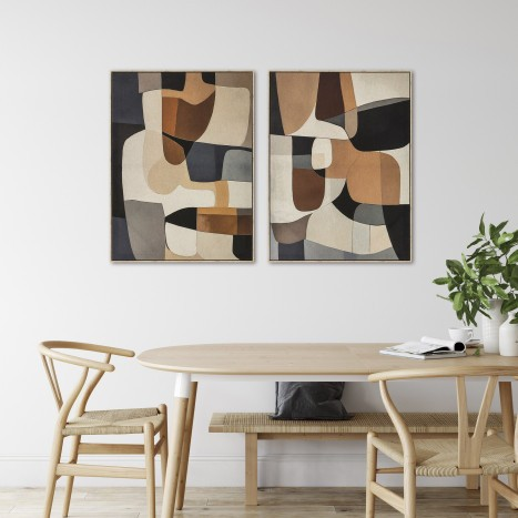 SET OF 2 ABSTRACT CANVAS PAINTINGS