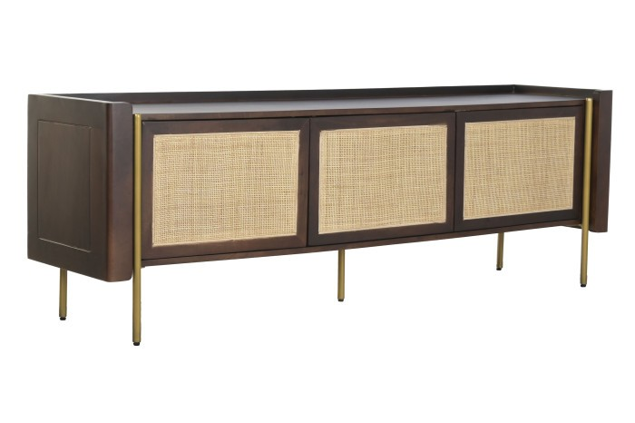 MANGO WOOD TV CABINET DARK BROWN MONTU 160cm