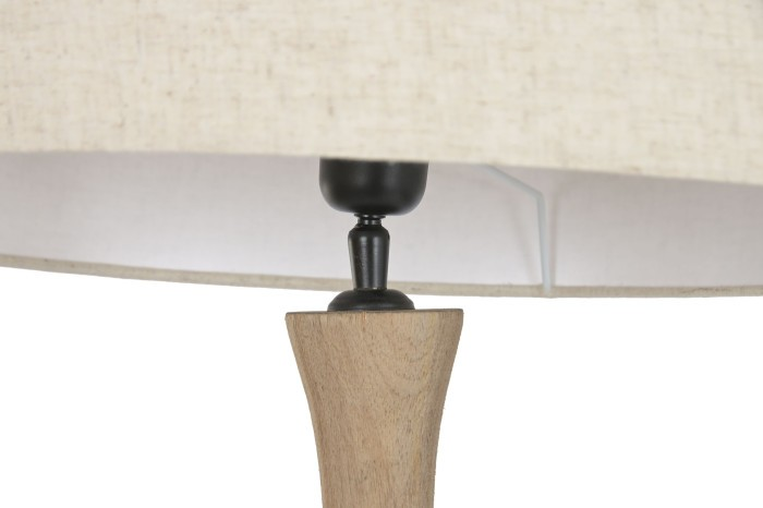 ПОДОВА ЛАМПА ОТ СКУЛПТУРНО МАНГОВО ДЪРВО И ЛЕН