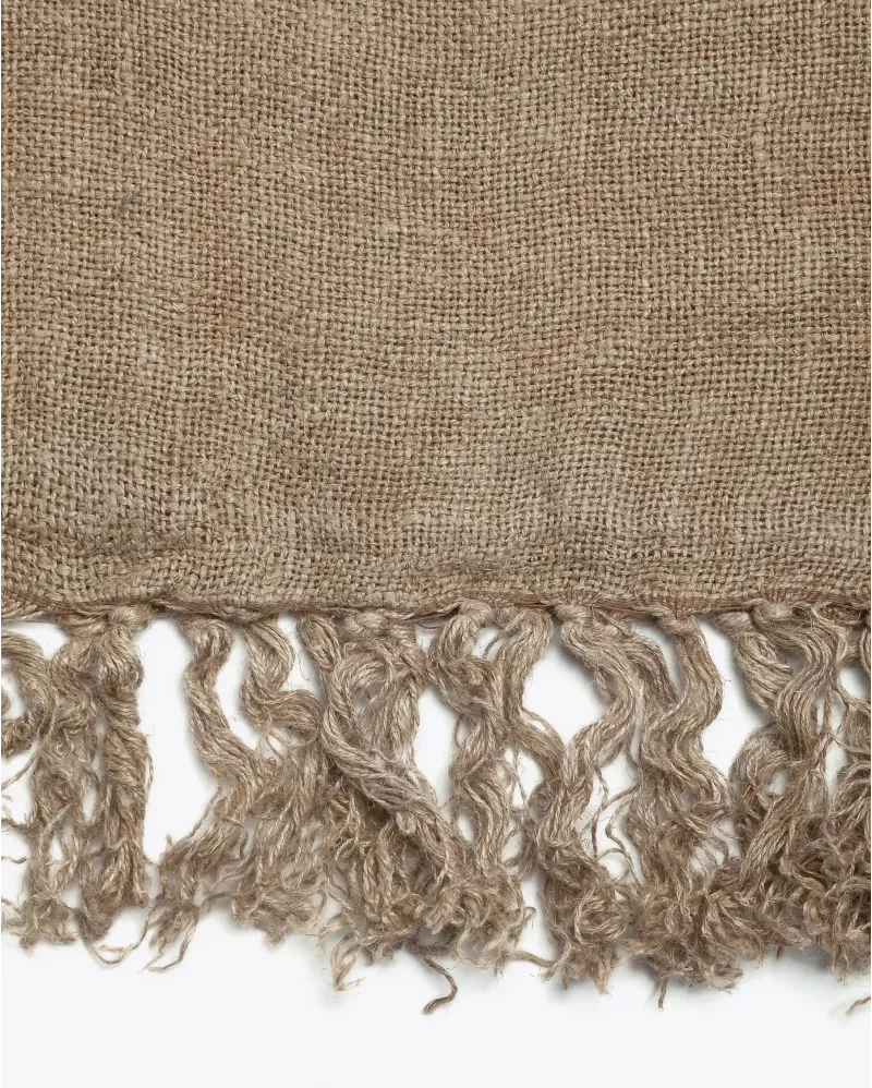 CURTAIN IN 100%LINEN WITH LEATHER RINGS FOR HANGING