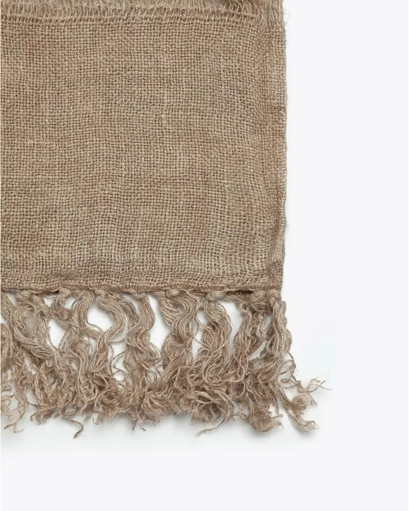 CURTAIN IN 100%LINEN WITH LEATHER RINGS FOR HANGING