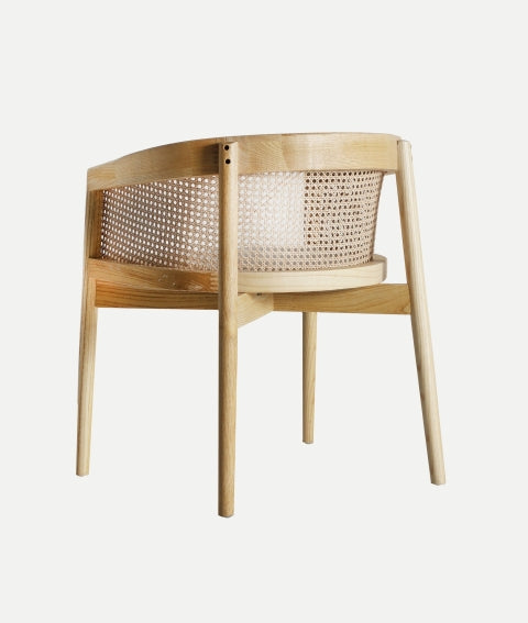 ELM RATTAN LINEN CHAIR