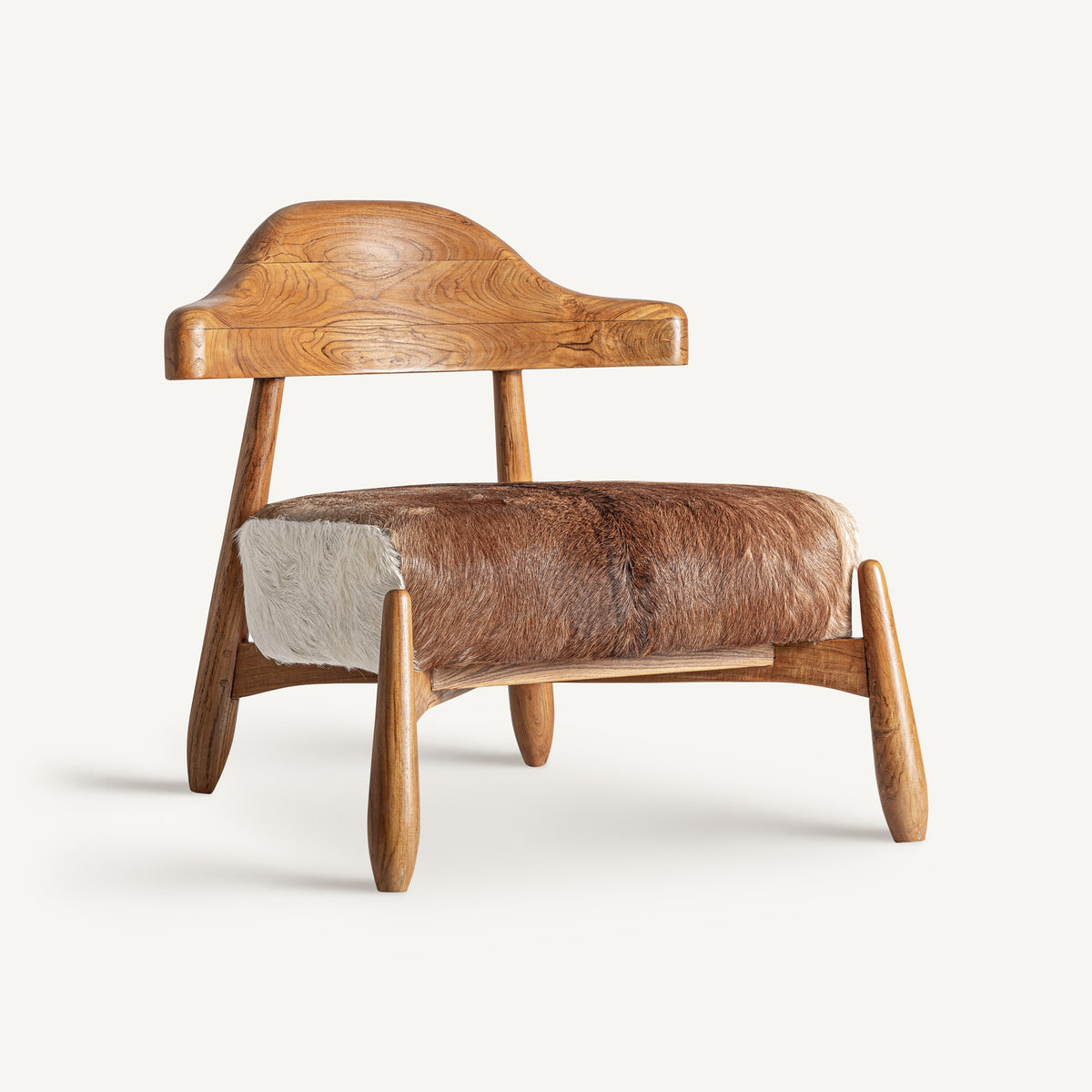 ARMCHAIR FROM TEAK WOOD AND LEATHER