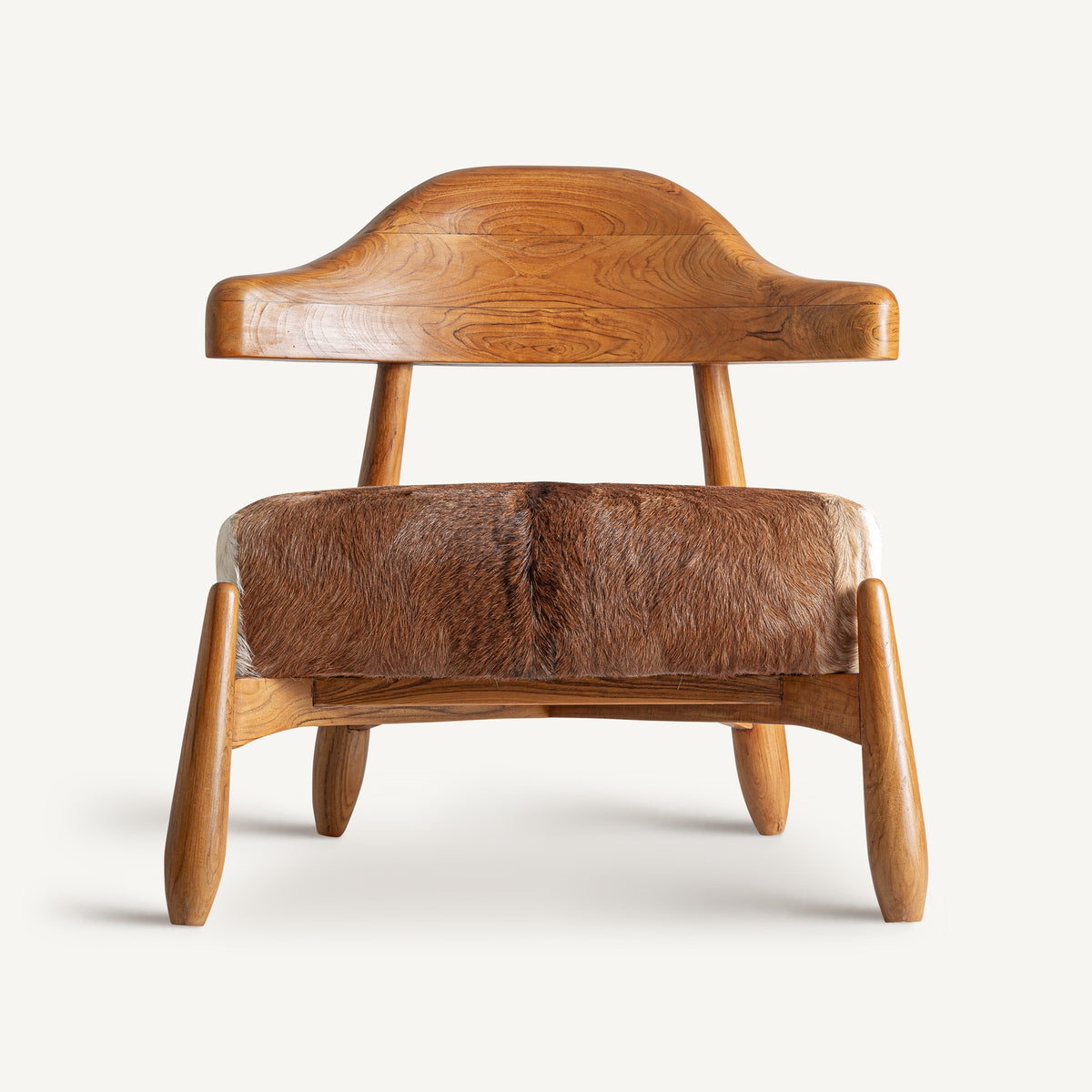 ARMCHAIR FROM TEAK WOOD AND LEATHER