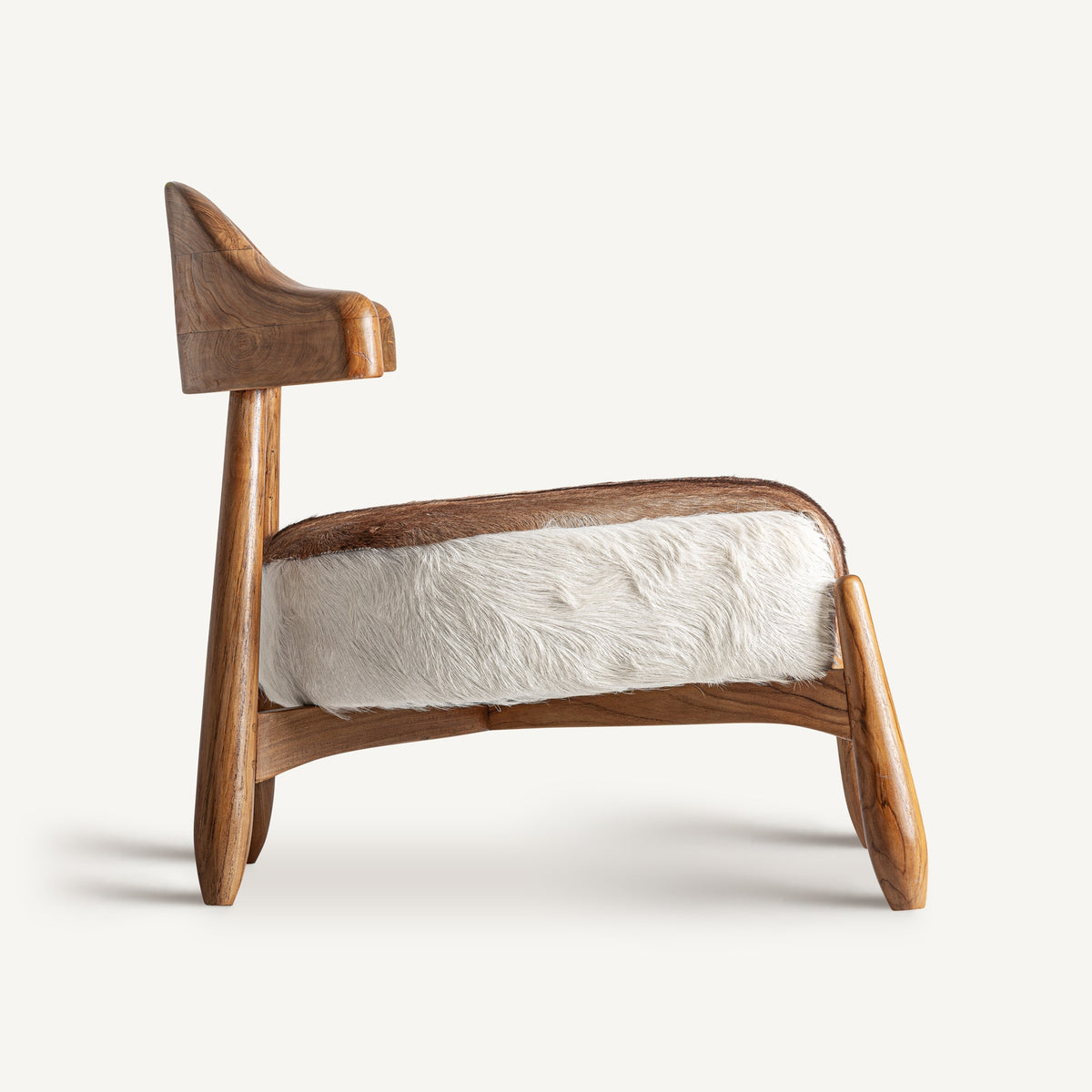 ARMCHAIR FROM TEAK WOOD AND LEATHER