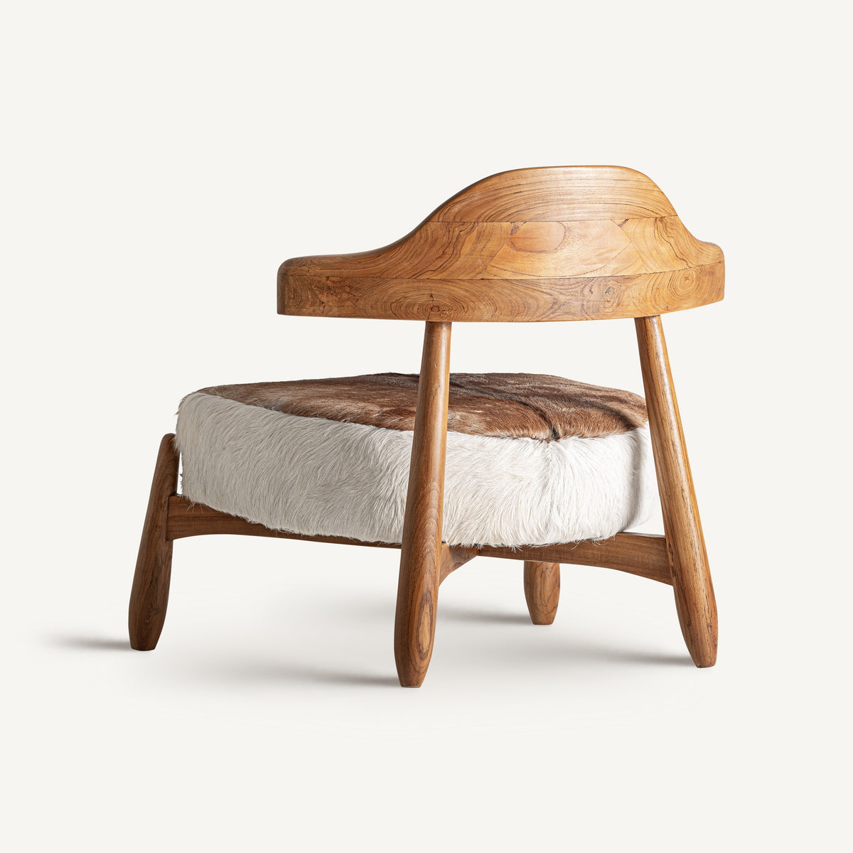 ARMCHAIR FROM TEAK WOOD AND LEATHER
