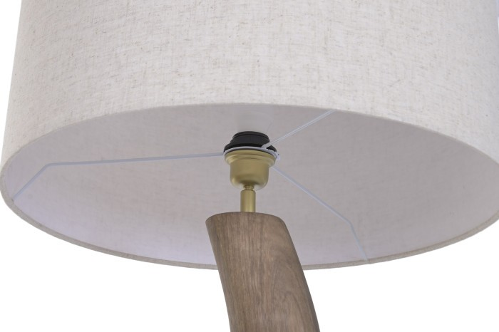 MANGO WOOD/LINEN FLOOR  LAMP