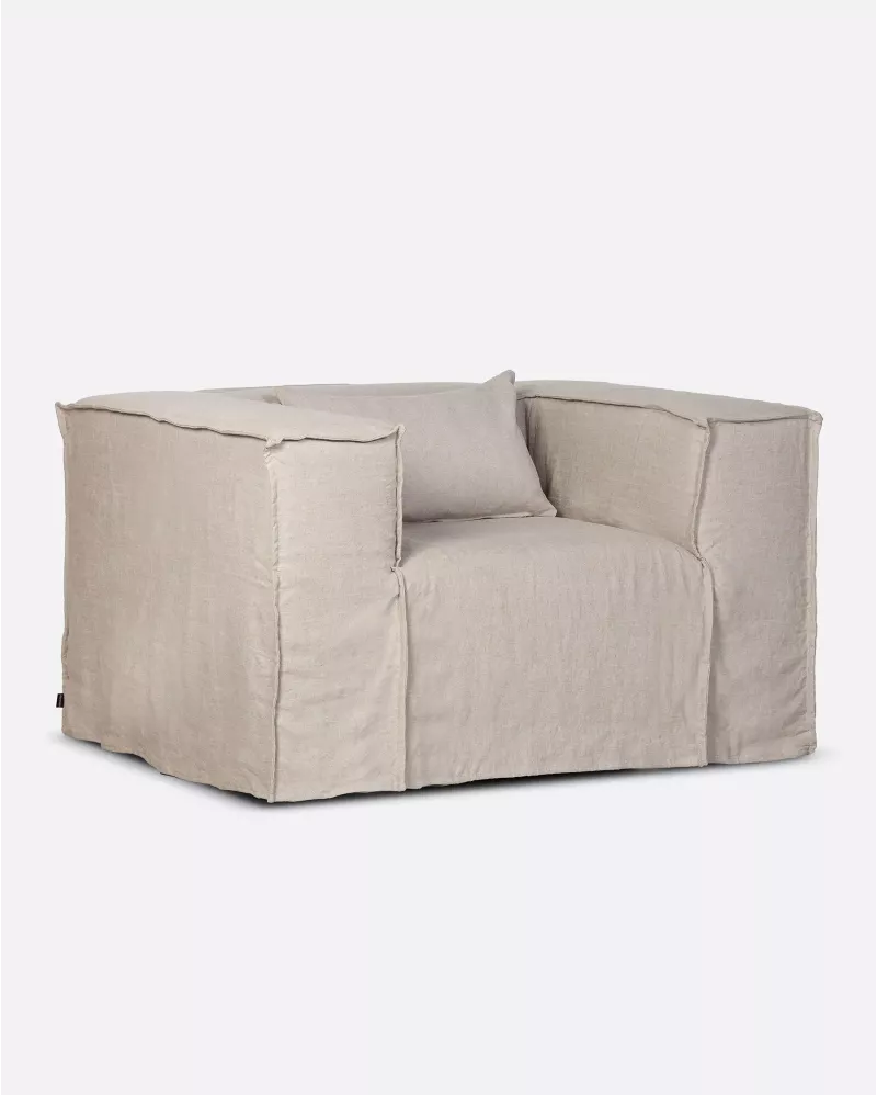 LINEN ARMCHAIR STROZZI/NATURAL