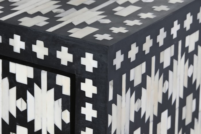 MONOCHROME MOSAIC BONE 3-DRAWER DRESSER