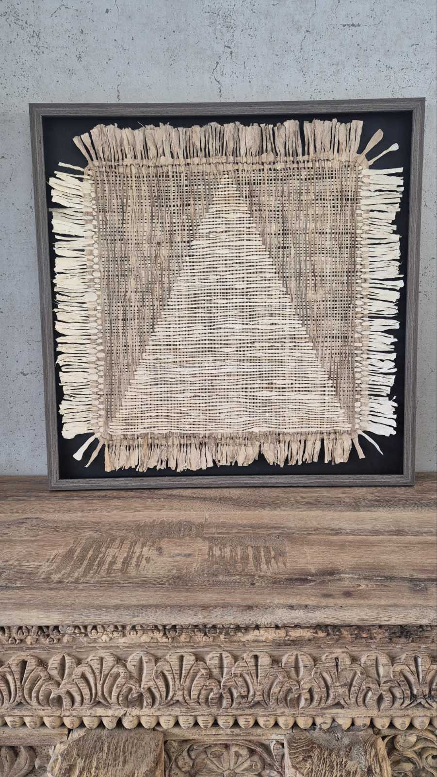 КАРТИНА ОТ ЧЕРНА ЮТА ГЕОМЕТРИЯ 70 см