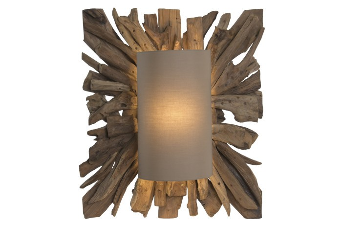 RECYCLE TEAK WOOD WALL LAMP
