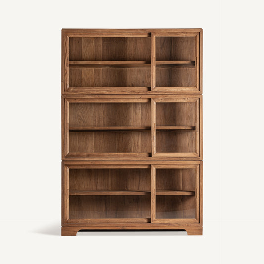 TEAK WOOD GLASS CABINET
