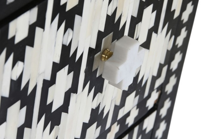 MONOCHROME MOSAIC BONE 3-DRAWER DRESSER