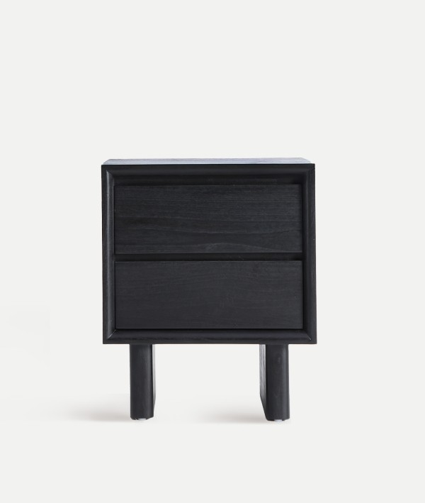 Нощно шкафче DEMMIN от черно дърво