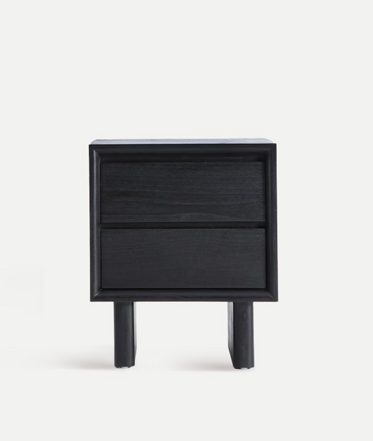 Нощно шкафче DEMMIN от черно дърво