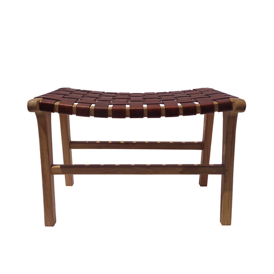 ZUZI BROWN LEATHER STOOL