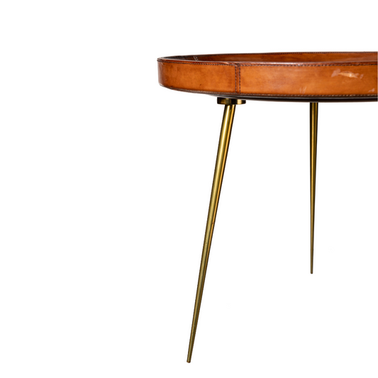 ABAS ROUND LEATHER TABLE